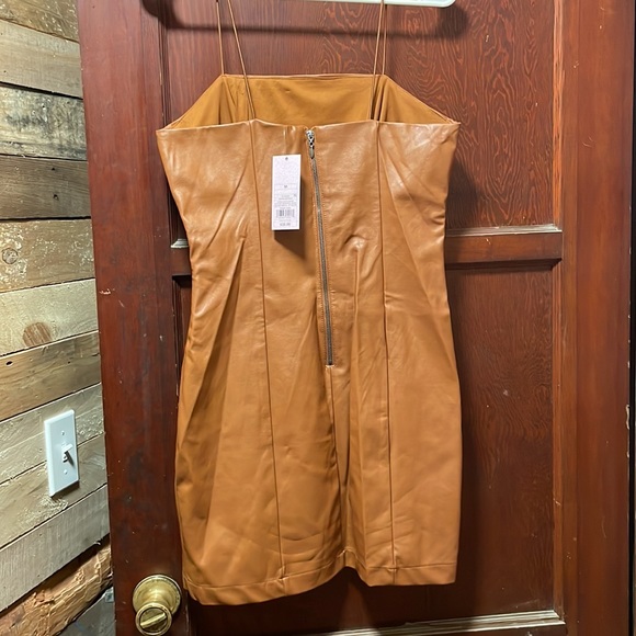 Wild Fable Faux Leather Dress - Camel Color - M - Picture 3 of 7